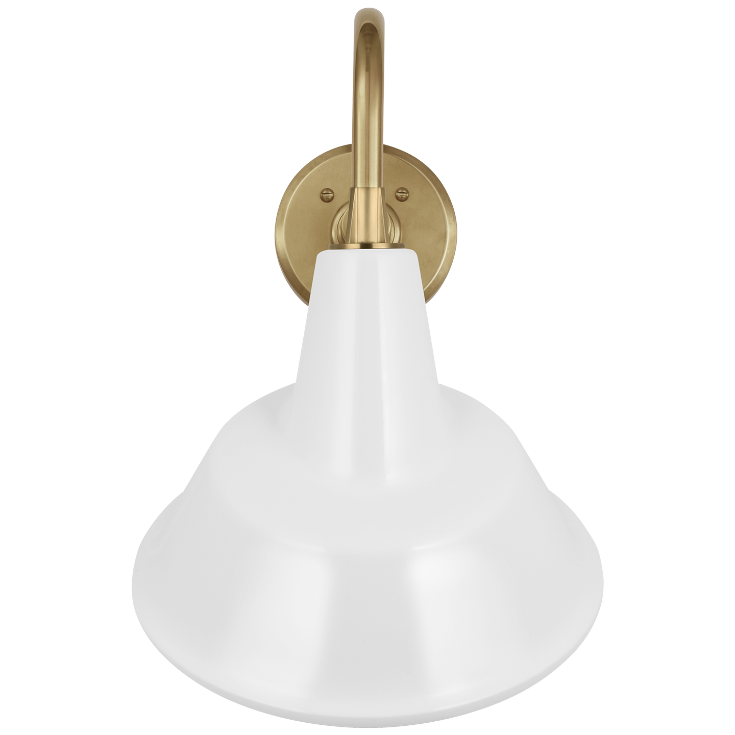 Academy 11" Flynn Barn Light | Hand-Rubbed Antique Brass | 12.5 | 12.5" White Tilted Tilted Bowers Shade