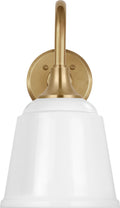 Academy 11" Flynn Barn Light | Hand-Rubbed Antique Brass | 8 | 8" White Rockhouse Shade