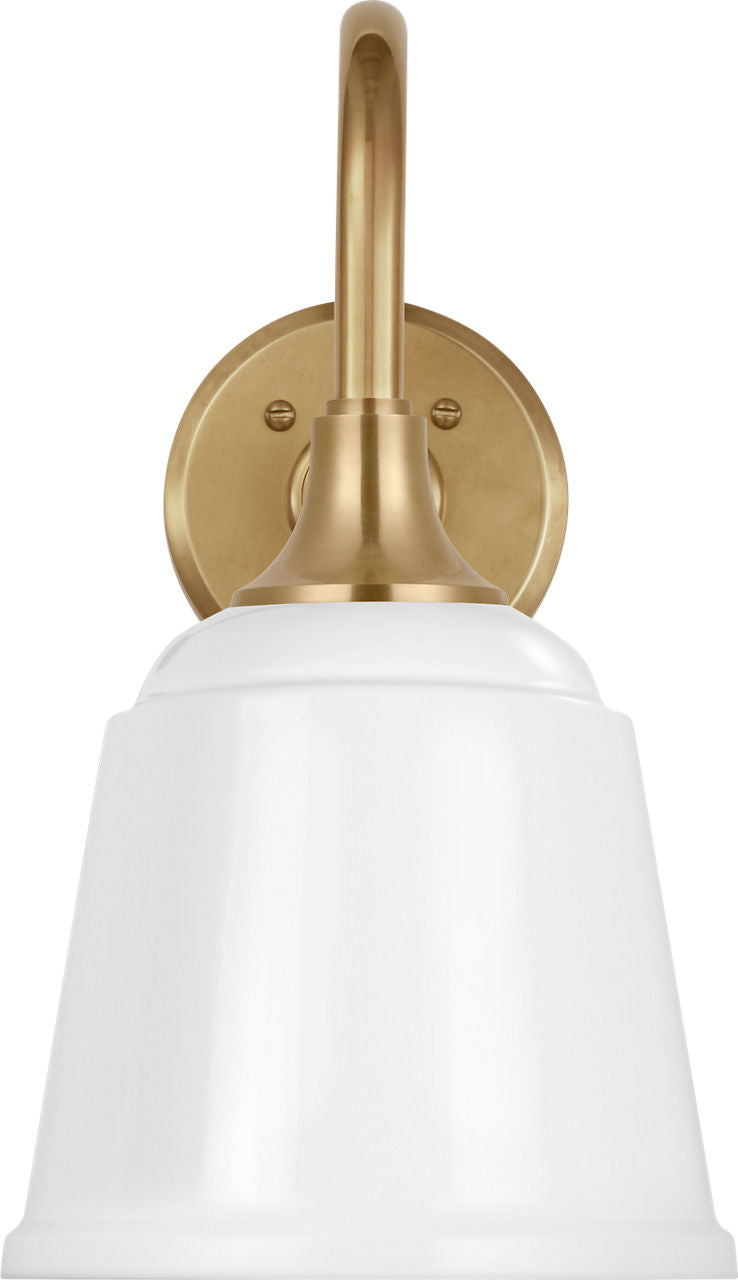 Academy 11" Flynn Barn Light | Hand-Rubbed Antique Brass | 8 | 8" White Rockhouse Shade