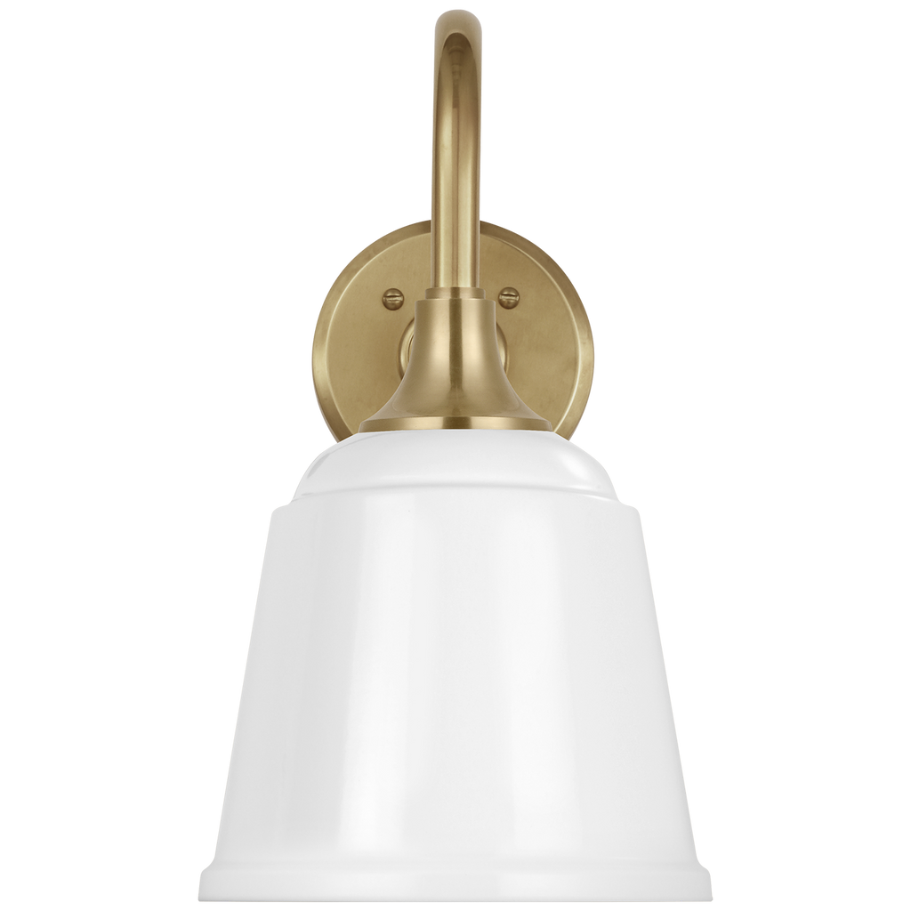 Academy 11" Flynn Barn Light | Hand-Rubbed Antique Brass | 8 | 8" White Rockhouse Shade
