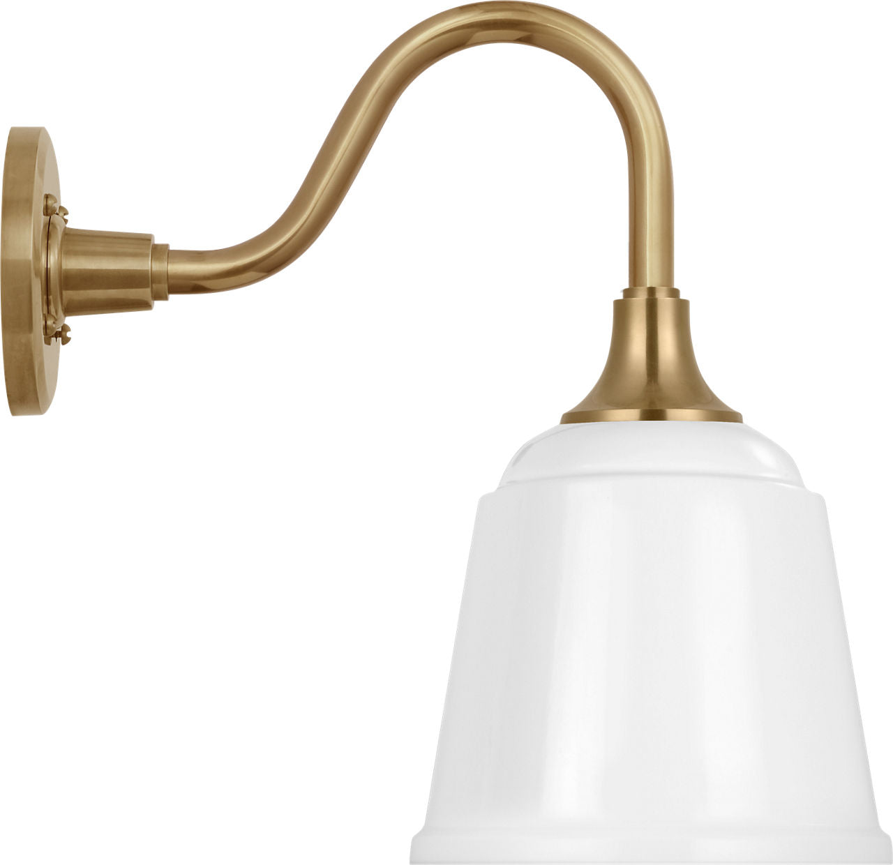 Academy 11" Flynn Barn Light | Hand-Rubbed Antique Brass | 8 | 8" White Rockhouse Shade