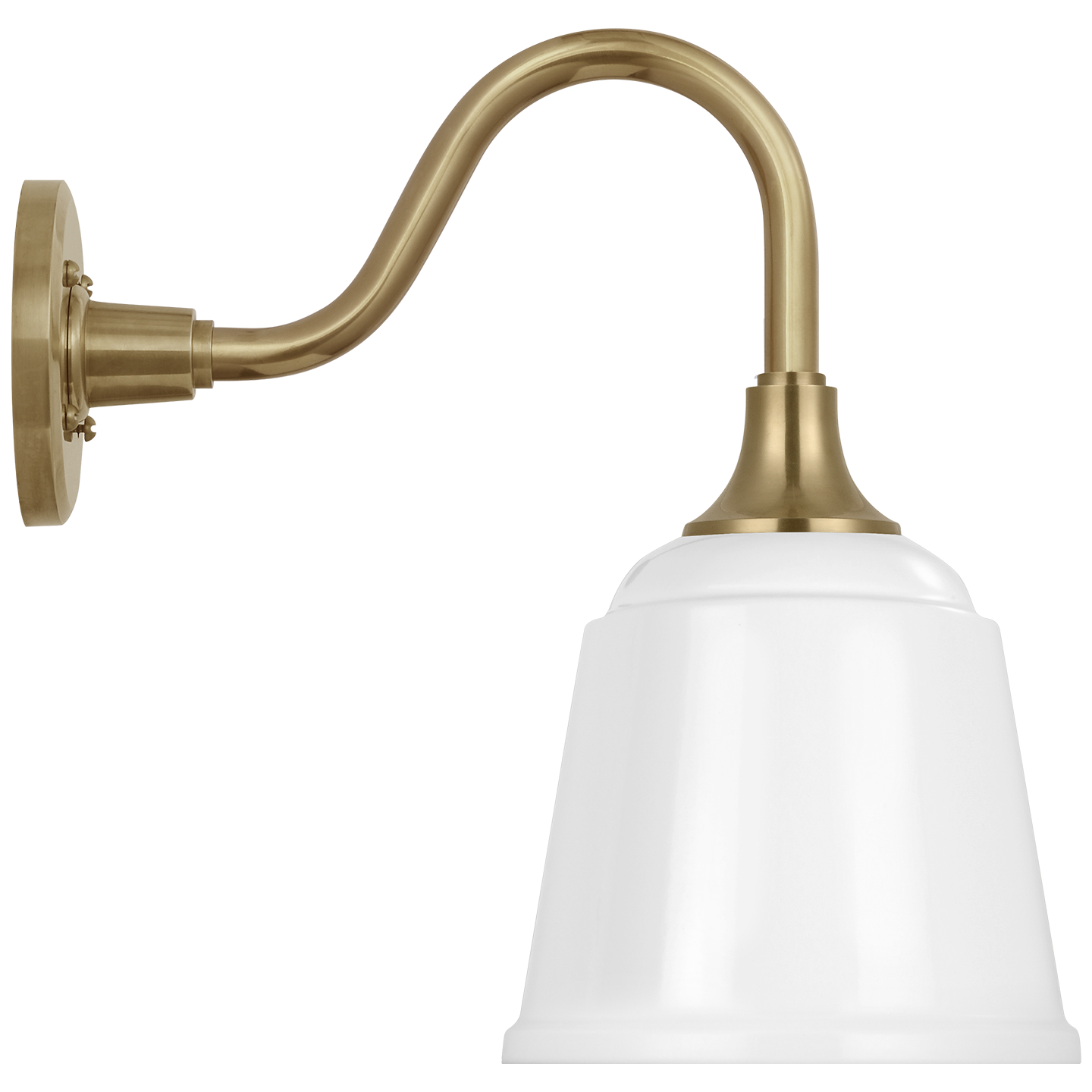 Academy 11" Flynn Barn Light | Hand-Rubbed Antique Brass | 8 | 8" White Rockhouse Shade