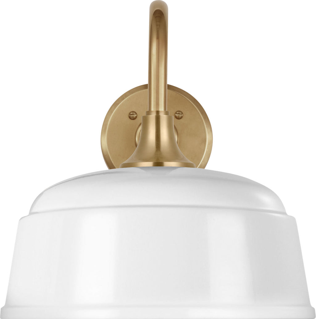 Academy 11" Flynn Barn Light | Hand-Rubbed Antique Brass | 12.5 | 12.5" White Rockhouse Shade