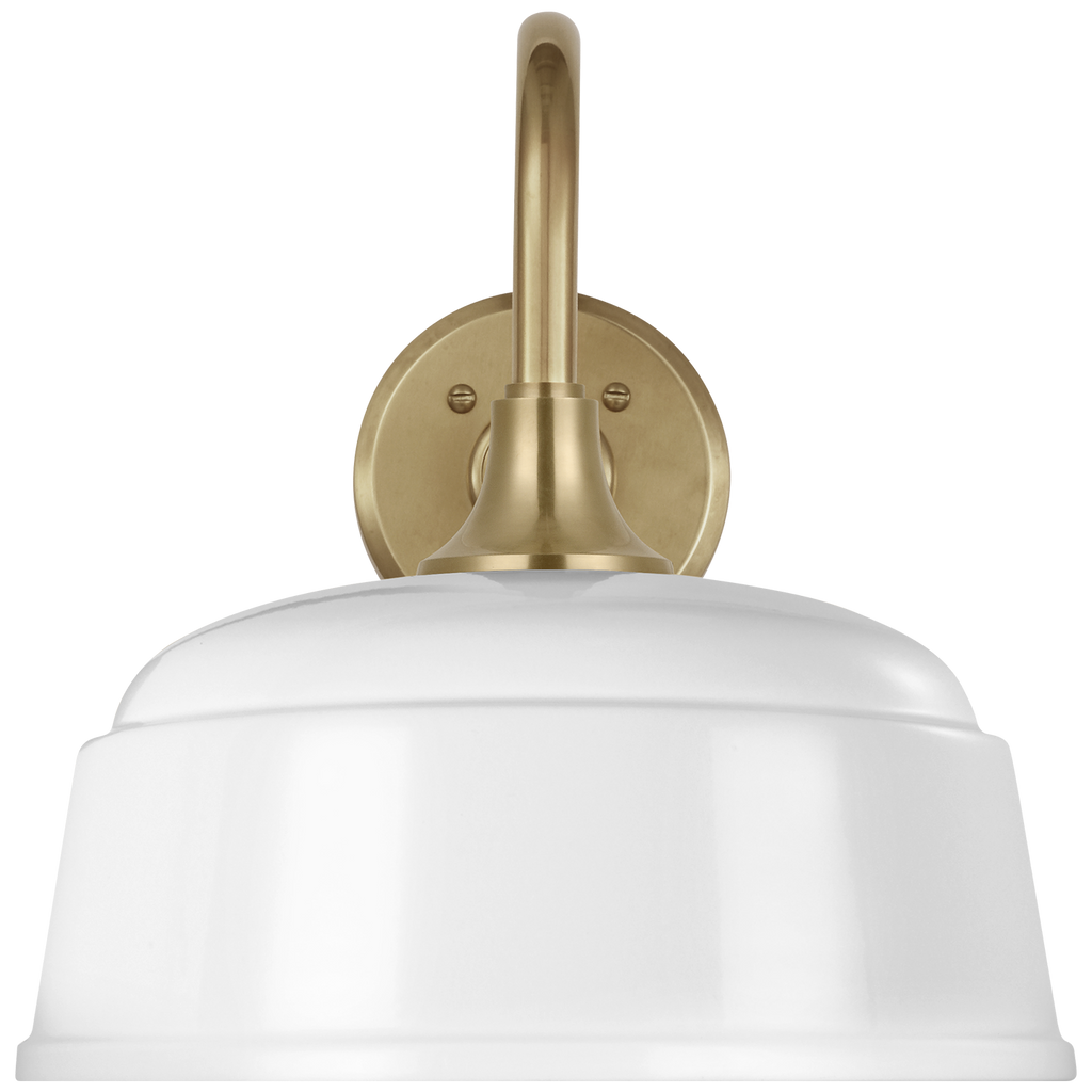 Academy 11" Flynn Barn Light | Hand-Rubbed Antique Brass | 12.5 | 12.5" White Rockhouse Shade