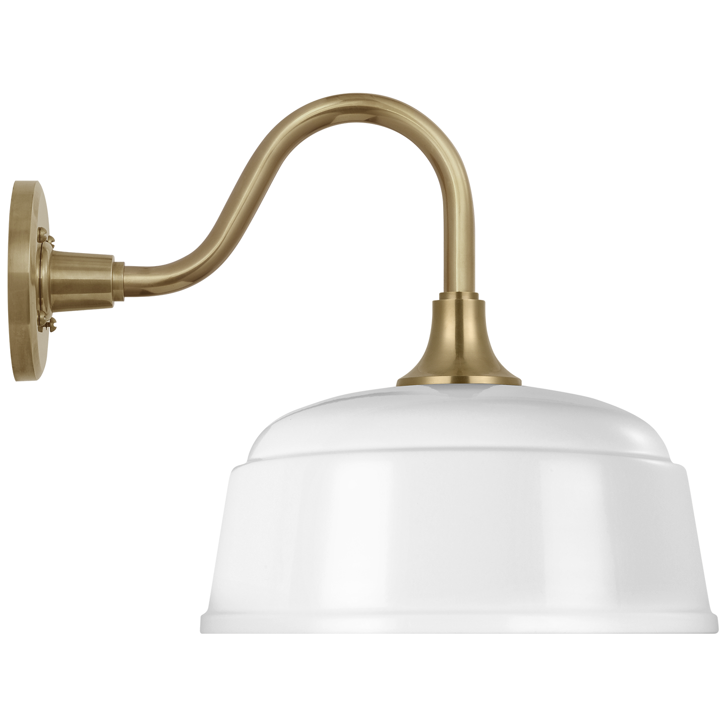 Academy 11" Flynn Barn Light | Hand-Rubbed Antique Brass | 12.5 | 12.5" White Rockhouse Shade
