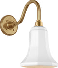 Academy 11" Flynn Barn Light | Hand-Rubbed Antique Brass | 7.5 | 7.5" White Savannah Shade
