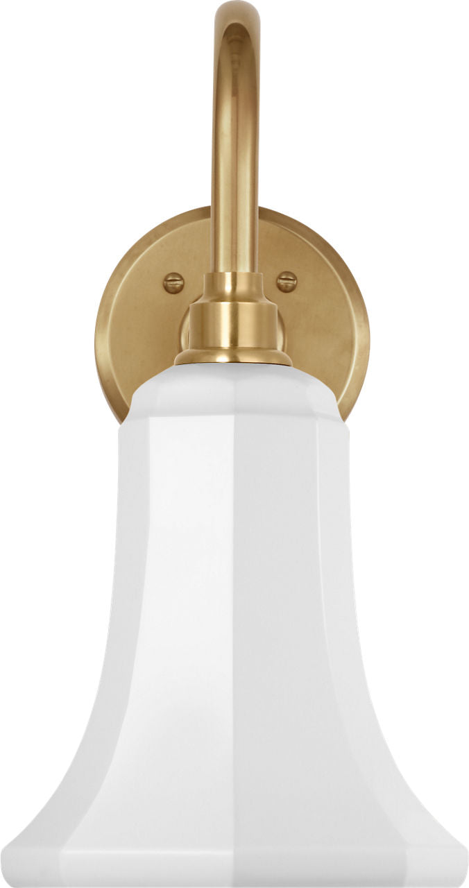 Academy 11" Flynn Barn Light | Hand-Rubbed Antique Brass | 7.5 | 7.5" White Savannah Shade