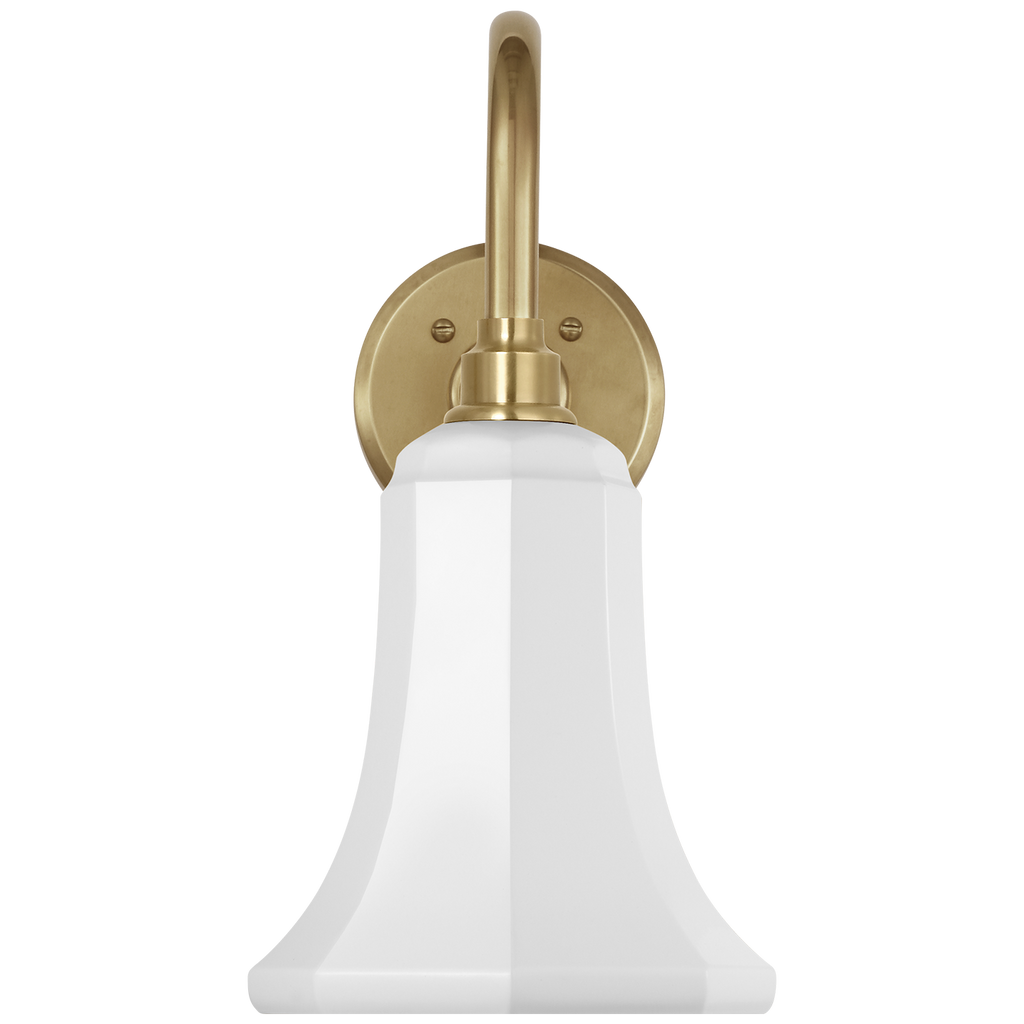 Academy 11" Flynn Barn Light | Hand-Rubbed Antique Brass | 7.5 | 7.5" White Savannah Shade
