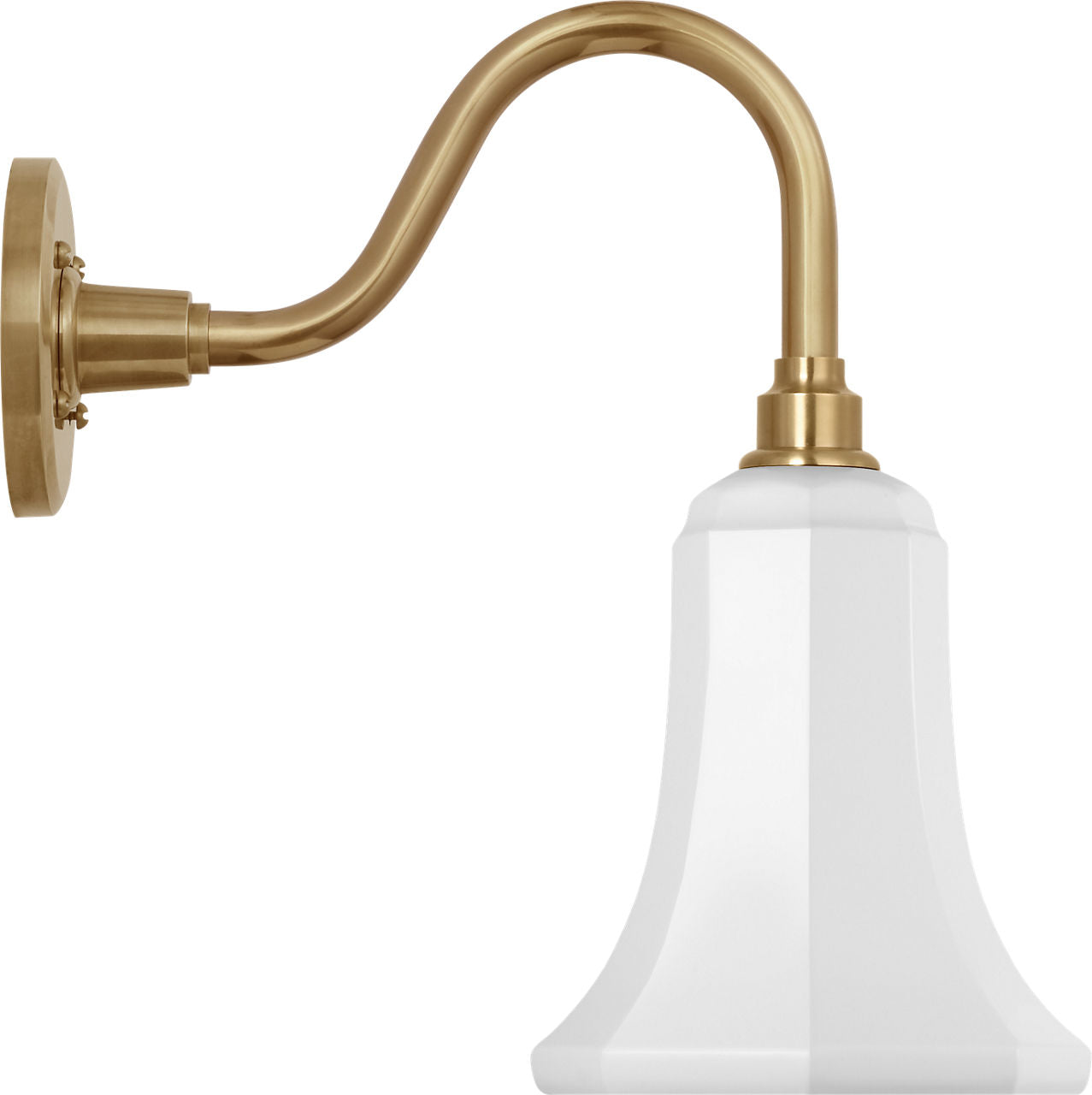 Academy 11" Flynn Barn Light | Hand-Rubbed Antique Brass | 7.5 | 7.5" White Savannah Shade