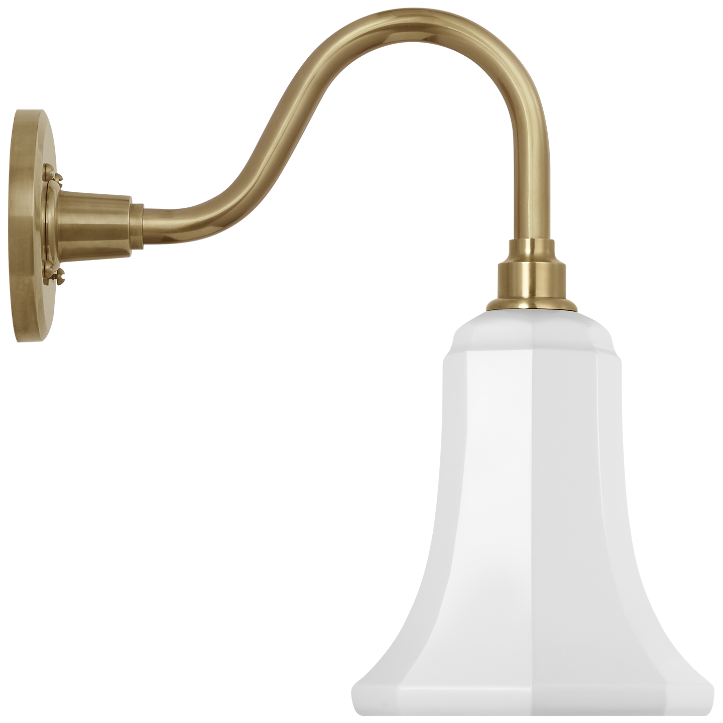 Academy 11" Flynn Barn Light | Hand-Rubbed Antique Brass | 7.5 | 7.5" White Savannah Shade