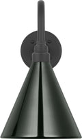 Academy 11" Flynn Barn Light | Matte Black | 9 | 9" Green Conical Savannah Shade