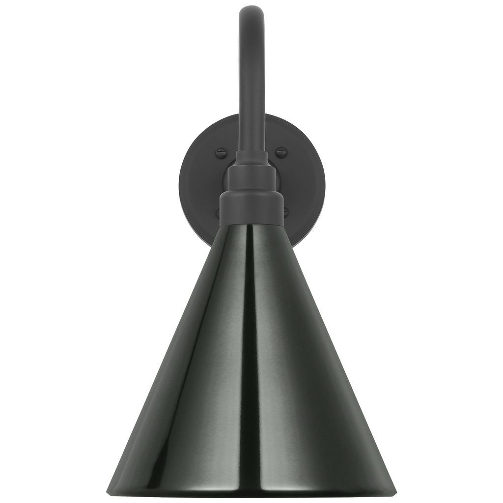 Academy 11" Flynn Barn Light | Matte Black | 9 | 9" Green Conical Savannah Shade