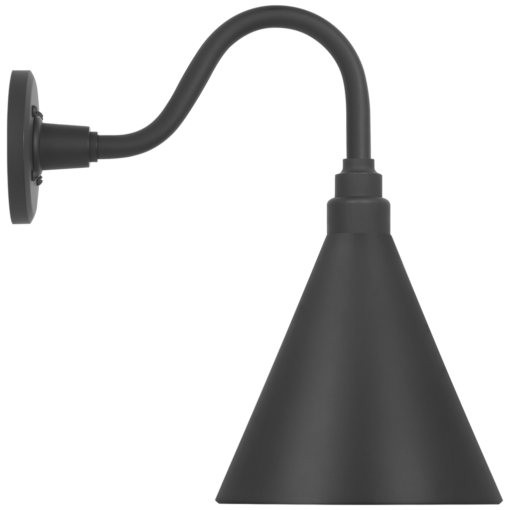 Academy 11" Flynn Barn Light | Matte Black | 9 | 9" Matte Black Conical Savannah Shade
