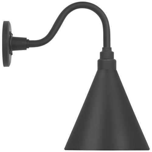 Academy 11" Flynn Barn Light | Matte Black | 9 | 9" Matte Black Conical Savannah Shade