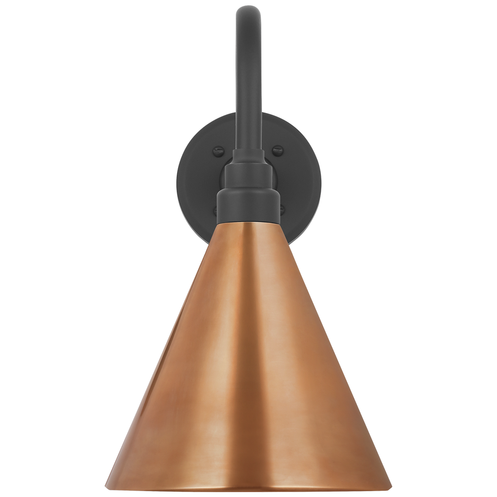 Academy 11" Flynn Barn Light | Matte Black | 9 | 9" Soft Copper Conical Savannah Shade
