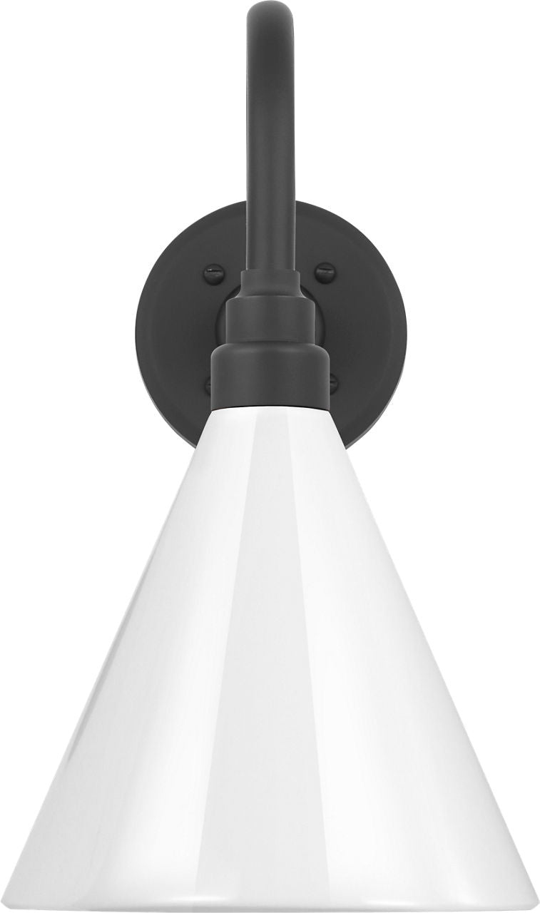 Academy 11" Flynn Barn Light | Matte Black | 9 | 9" White Conical Savannah Shade