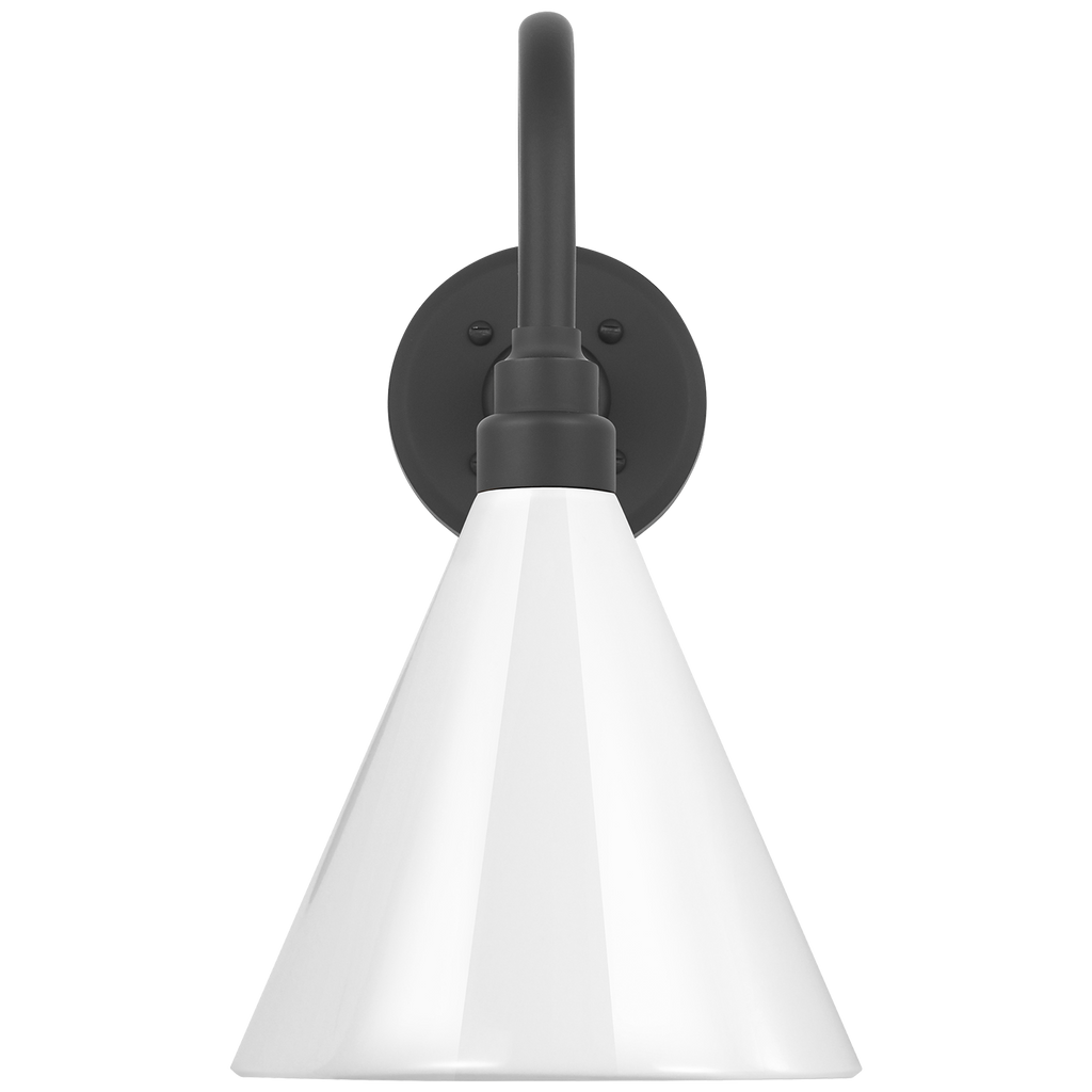 Academy 11" Flynn Barn Light | Matte Black | 9 | 9" White Conical Savannah Shade
