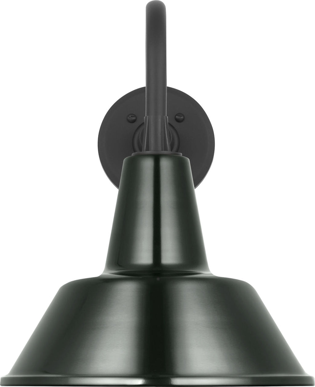 Academy 11" Flynn Barn Light | Matte Black | 12.5 | 12.5" Green Bowers Shade