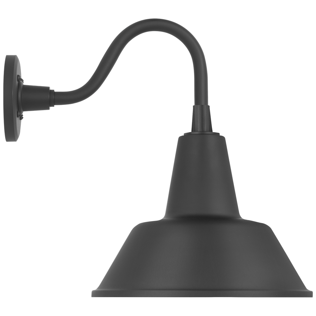 Academy 11" Flynn Barn Light | Matte Black | 12.5 | 12.5" Matte Black Bowers Shade