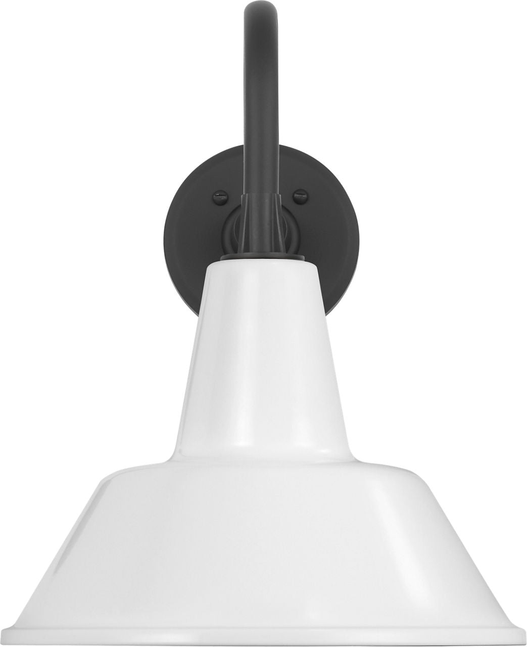 Academy 11" Flynn Barn Light | Matte Black | 12.5 | 12.5" White Bowers Shade