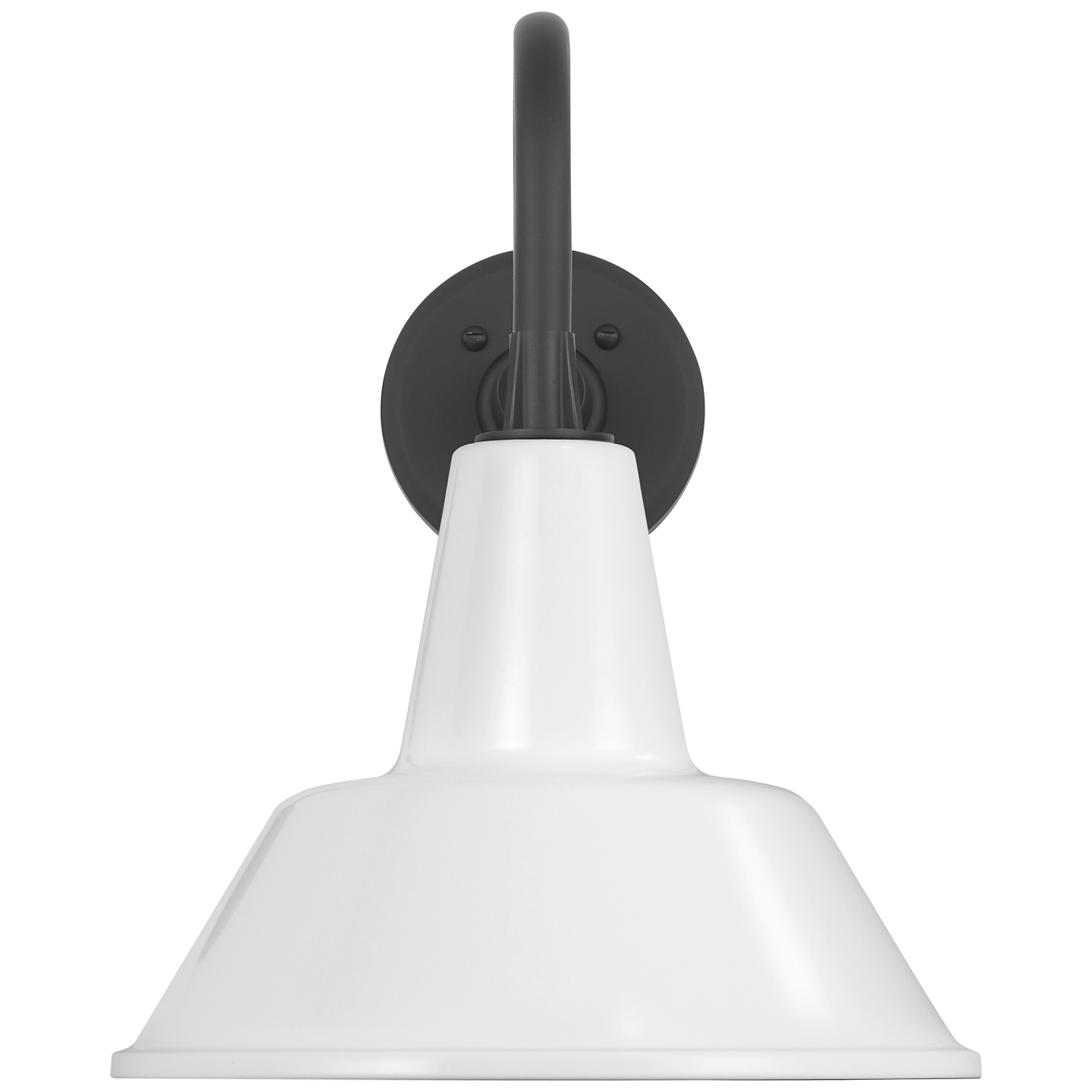 Academy 11" Flynn Barn Light | Matte Black | 12.5 | 12.5" White Bowers Shade