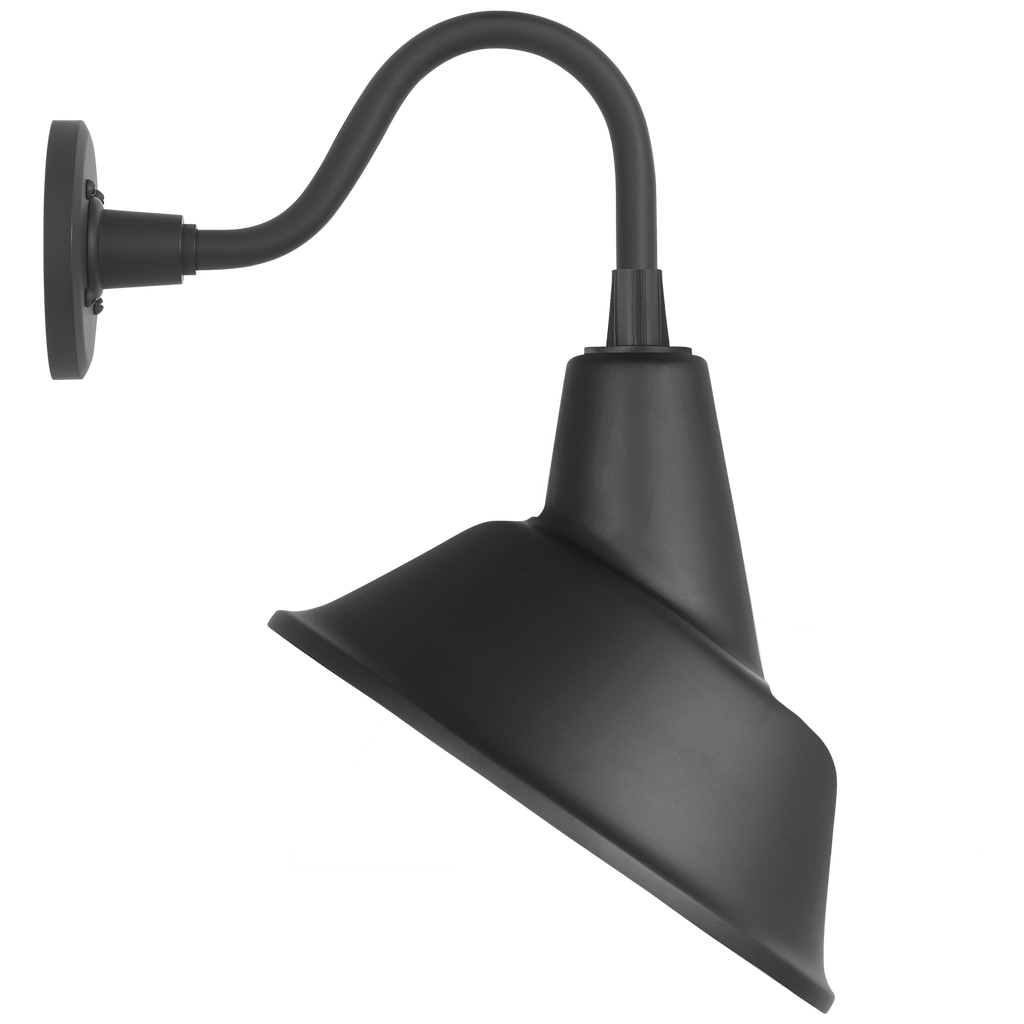 Academy 11" Flynn Barn Light | Matte Black | 12.5 | 12.5" Matte Black Tilted Bowers Shade