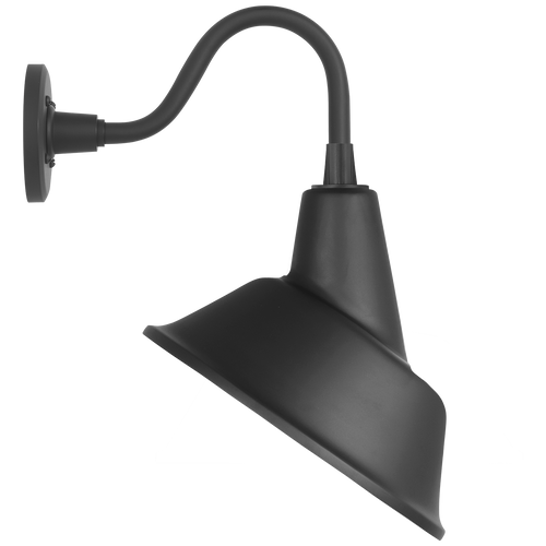 Academy 11" Flynn Barn Light | Matte Black | 12.5 | 12.5" Matte Black Tilted Bowers Shade