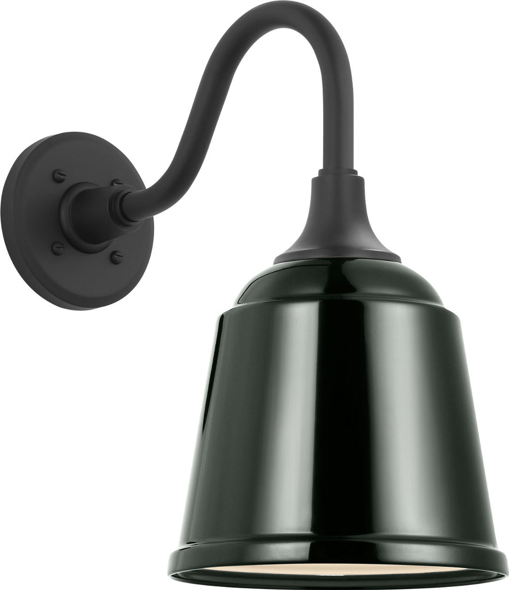 Academy 11" Flynn Barn Light | Matte Black | 8 | 8" Green Rockhouse Shade