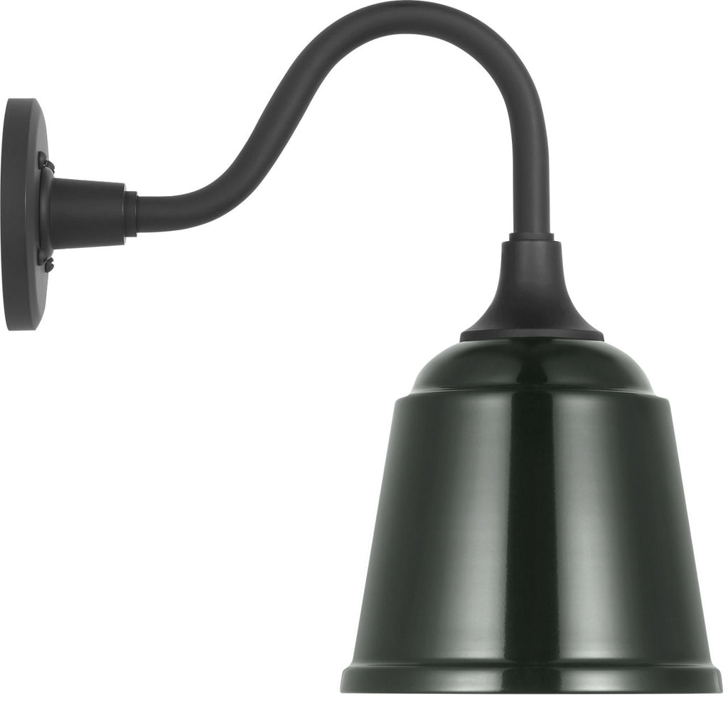 Academy 11" Flynn Barn Light | Matte Black | 8 | 8" Green Rockhouse Shade