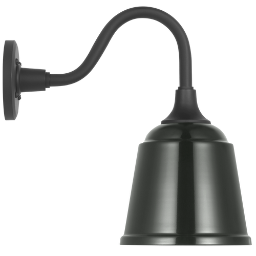 Academy 11" Flynn Barn Light | Matte Black | 8 | 8" Green Rockhouse Shade