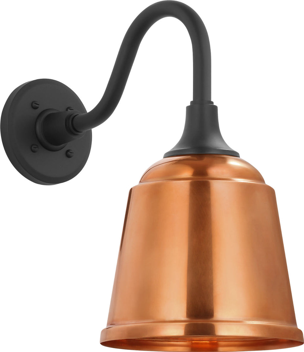 Academy 11" Flynn Barn Light | Matte Black | 8 | 8" Soft Copper Rockhouse Shade