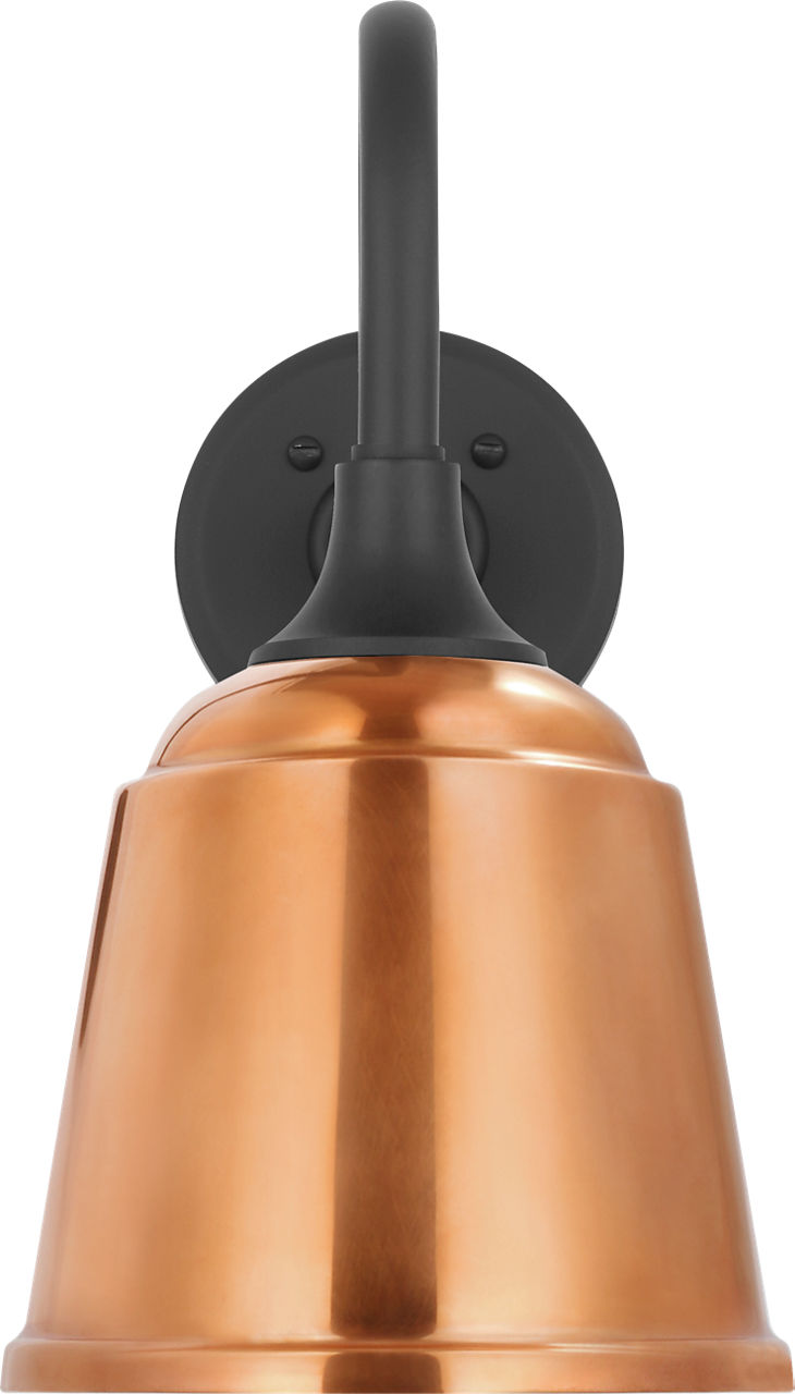 Academy 11" Flynn Barn Light | Matte Black | 8 | 8" Soft Copper Rockhouse Shade