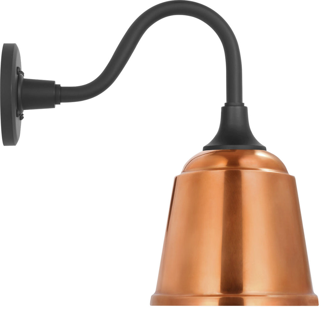 Academy 11" Flynn Barn Light | Matte Black | 8 | 8" Soft Copper Rockhouse Shade