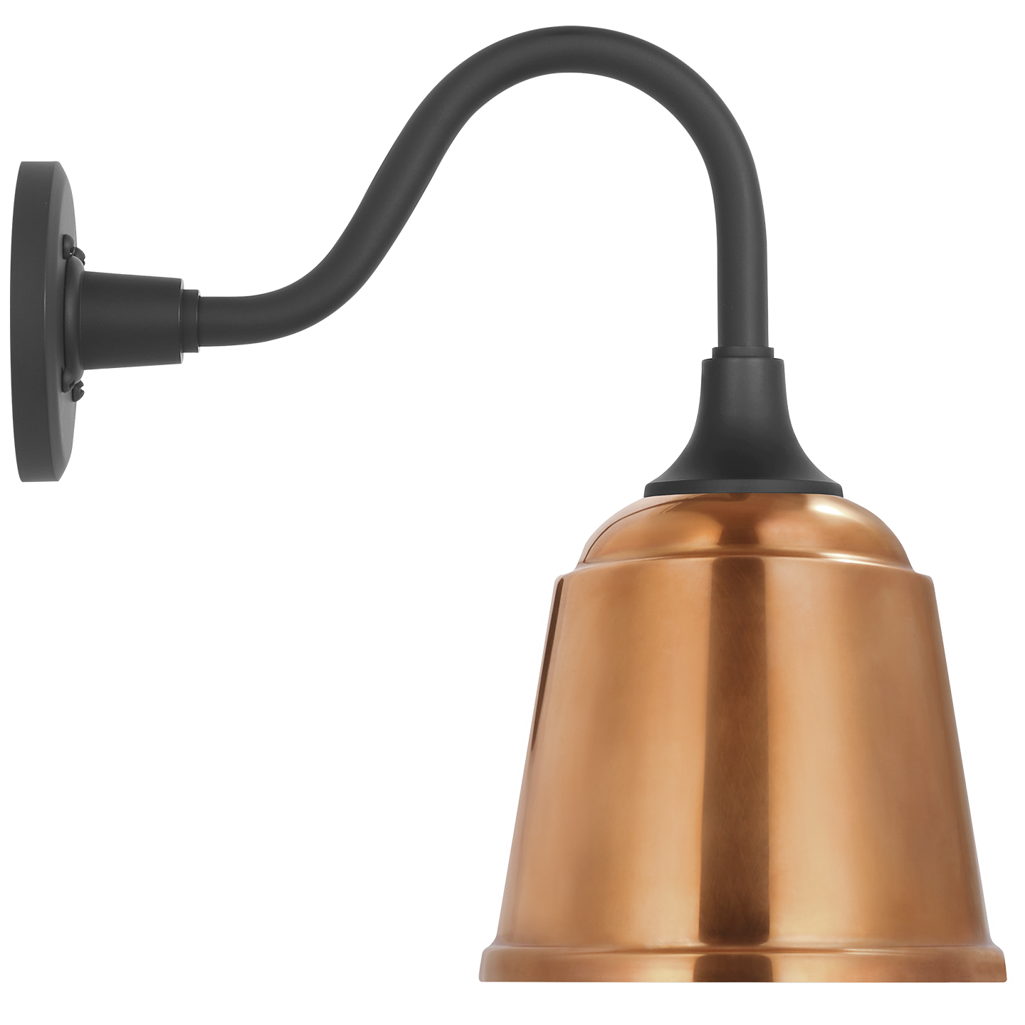 Academy 11" Flynn Barn Light | Matte Black | 8 | 8" Soft Copper Rockhouse Shade