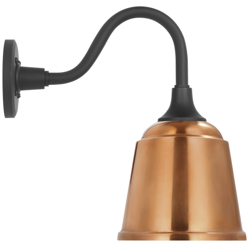Academy 11" Flynn Barn Light | Matte Black | 8 | 8" Soft Copper Rockhouse Shade