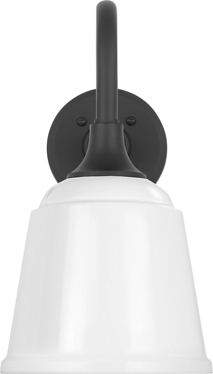 Academy 11" Flynn Barn Light | Matte Black | 8 | 8" White Rockhouse Shade