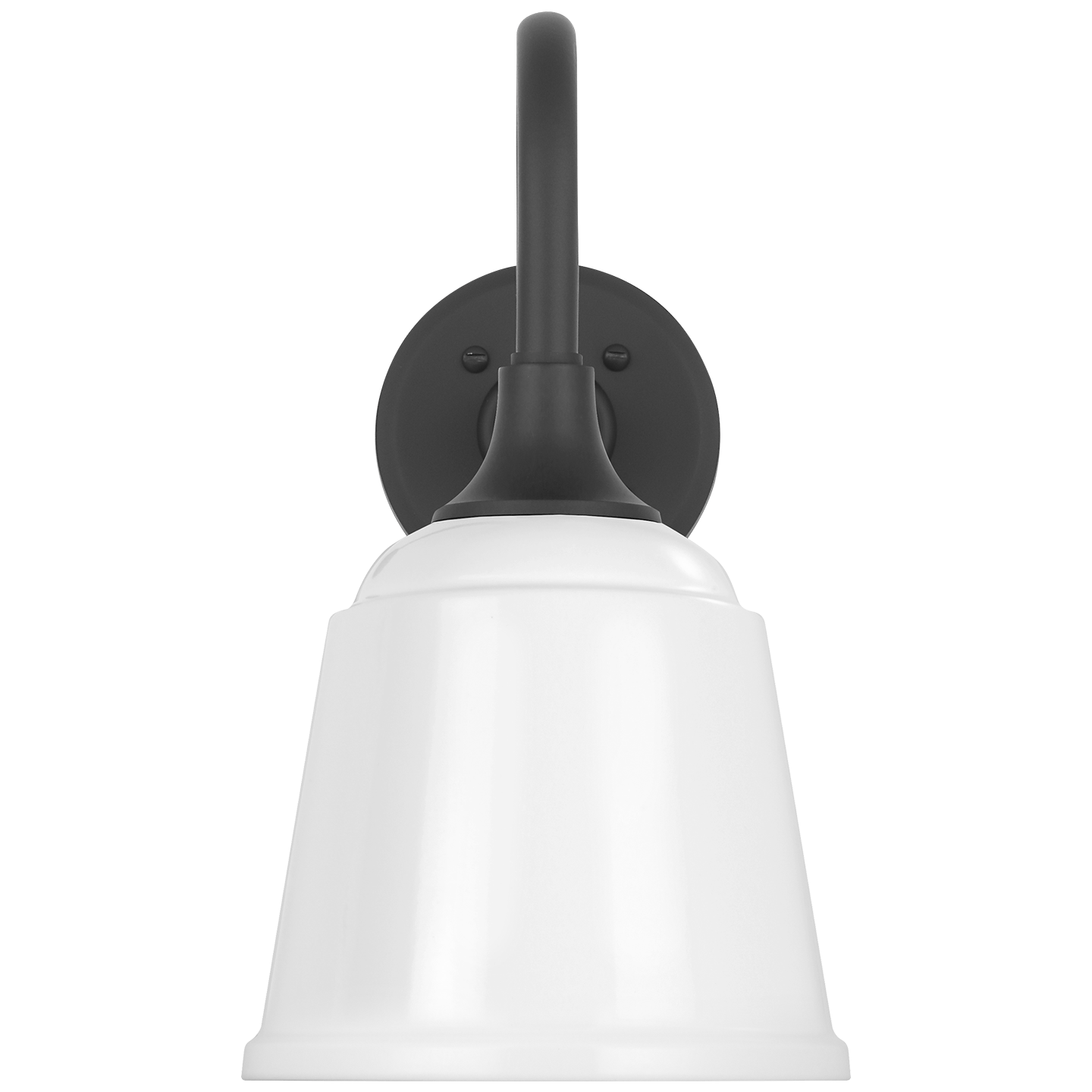 Academy 11" Flynn Barn Light | Matte Black | 8 | 8" White Rockhouse Shade