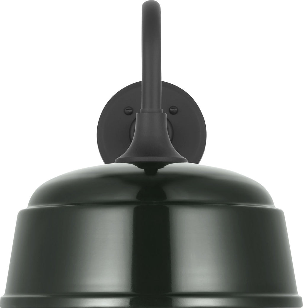 Academy 11" Flynn Barn Light | Matte Black | 12.5 | 12.5" Green Rockhouse Shade
