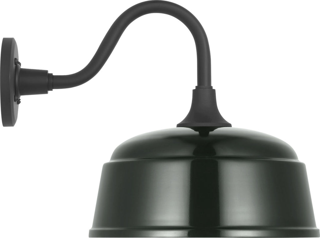 Academy 11" Flynn Barn Light | Matte Black | 12.5 | 12.5" Green Rockhouse Shade