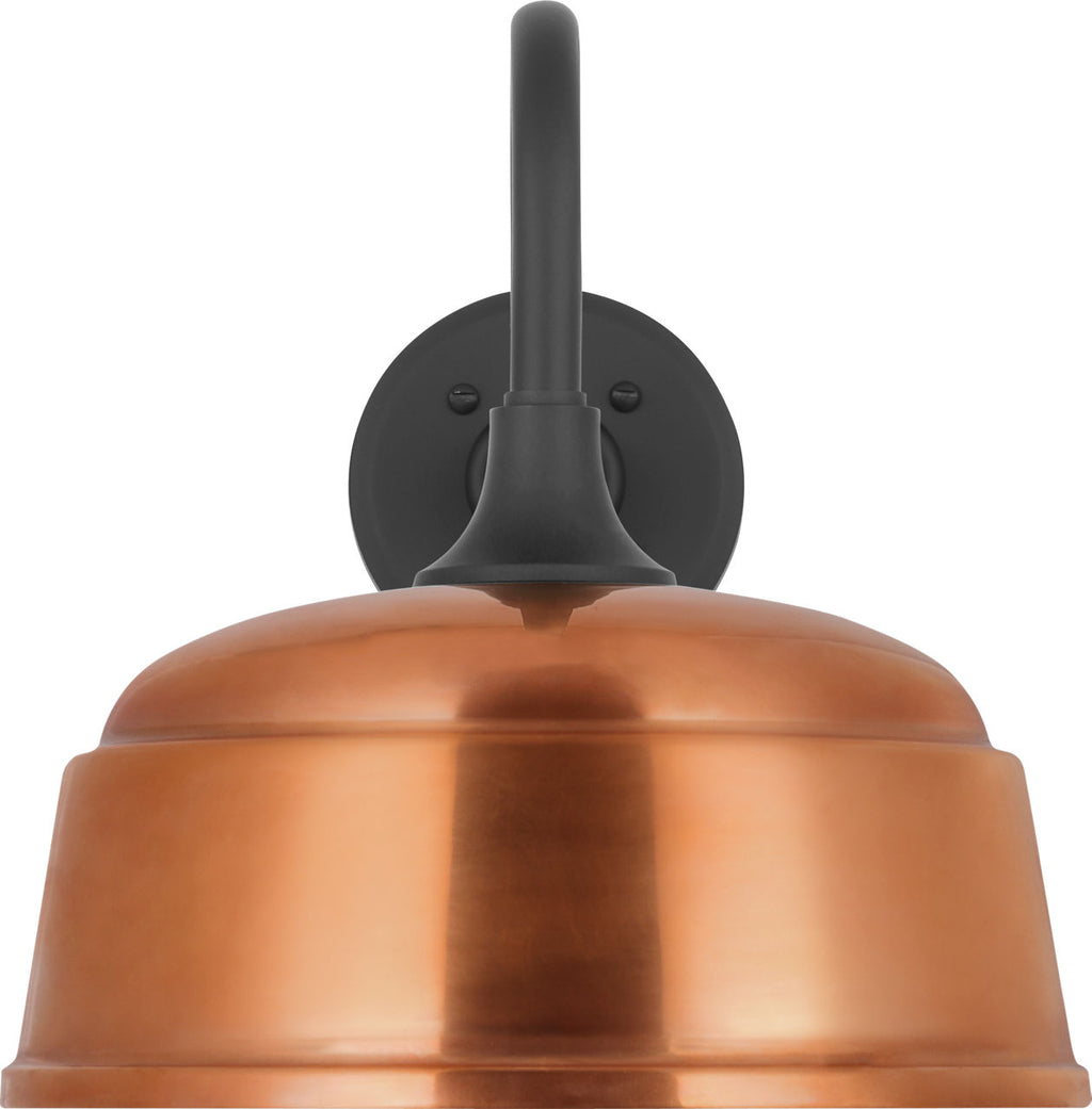 Academy 11" Flynn Barn Light | Matte Black | 12.5 | 12.5" Soft Copper Rockhouse Shade