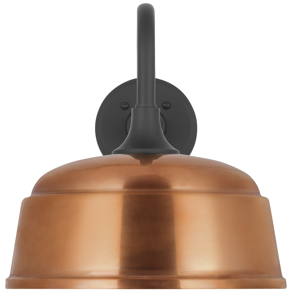 Academy 11" Flynn Barn Light | Matte Black | 12.5 | 12.5" Soft Copper Rockhouse Shade