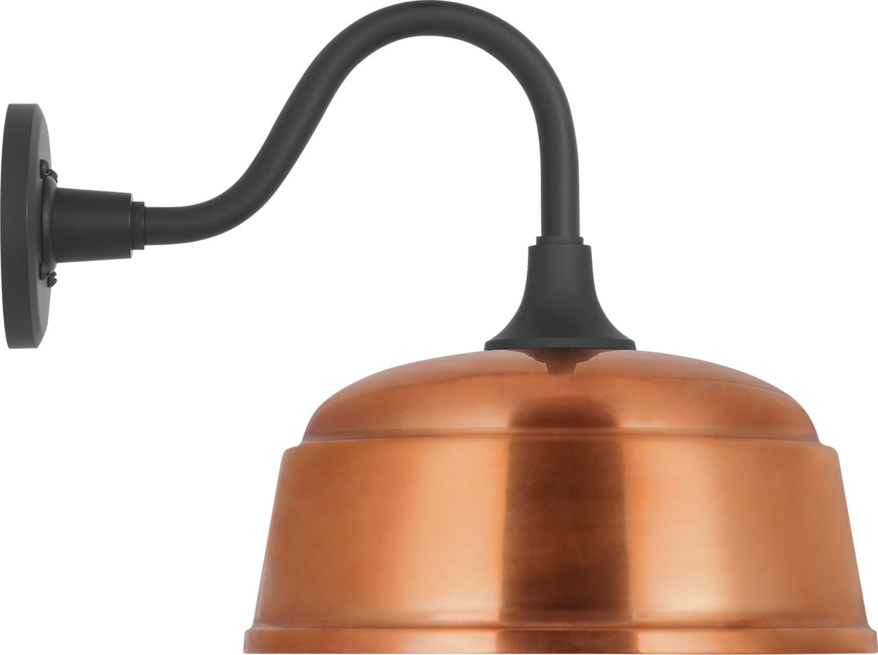 Academy 11" Flynn Barn Light | Matte Black | 12.5 | 12.5" Soft Copper Rockhouse Shade