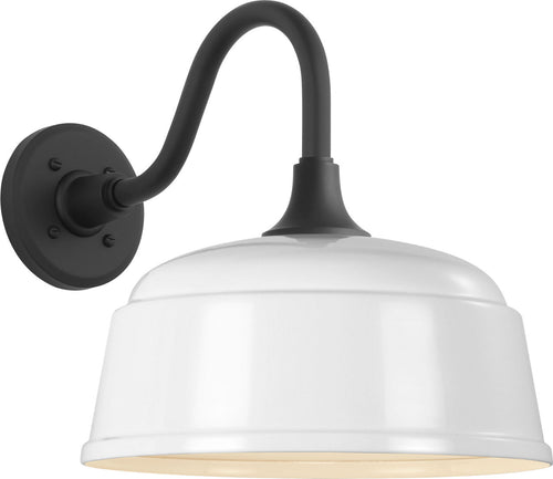 Academy 11" Flynn Barn Light | Matte Black | 12.5 | 12.5" White Rockhouse Shade