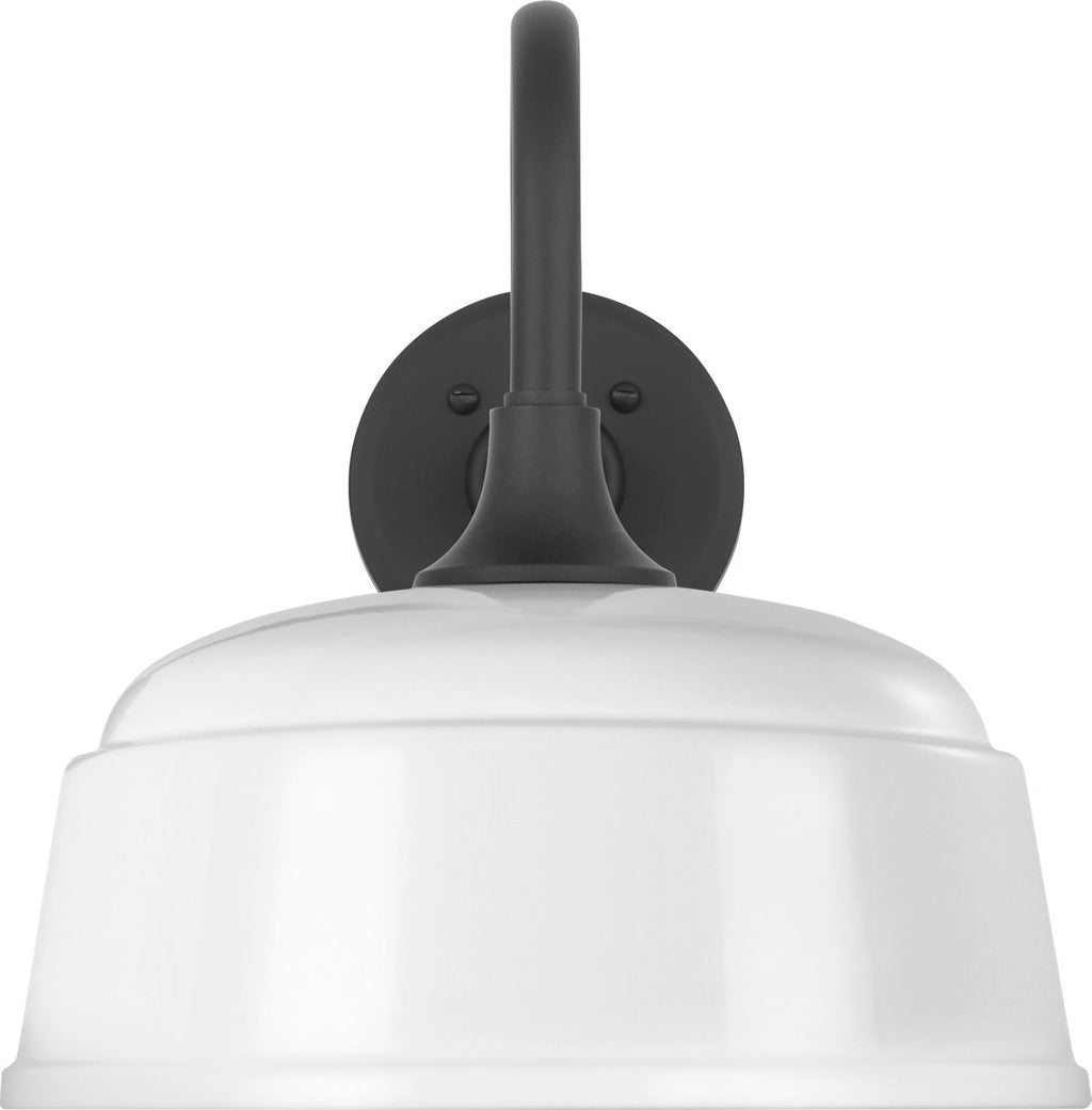 Academy 11" Flynn Barn Light | Matte Black | 12.5 | 12.5" White Rockhouse Shade
