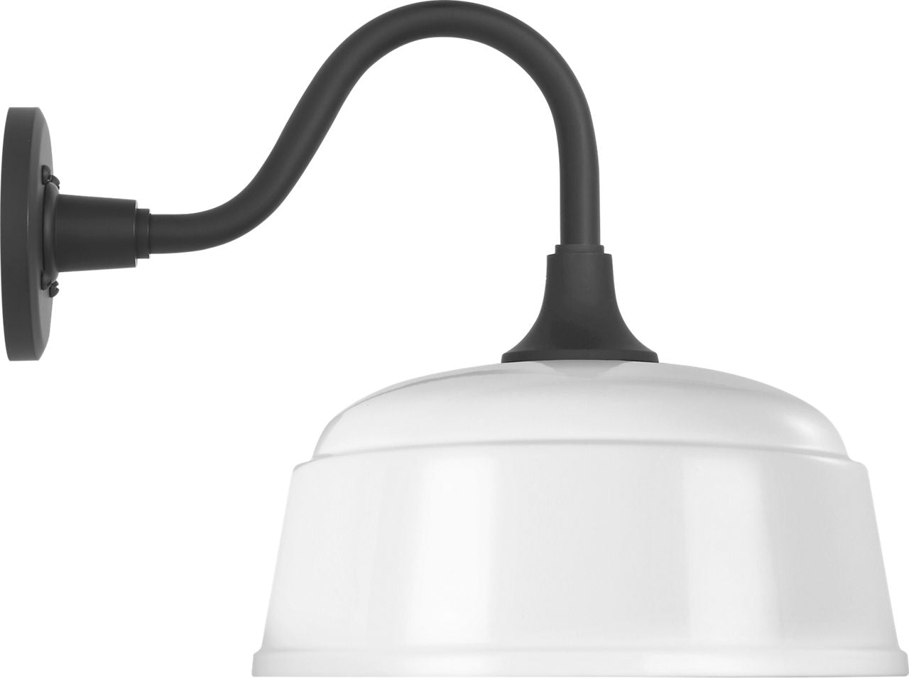Academy 11" Flynn Barn Light | Matte Black | 12.5 | 12.5" White Rockhouse Shade