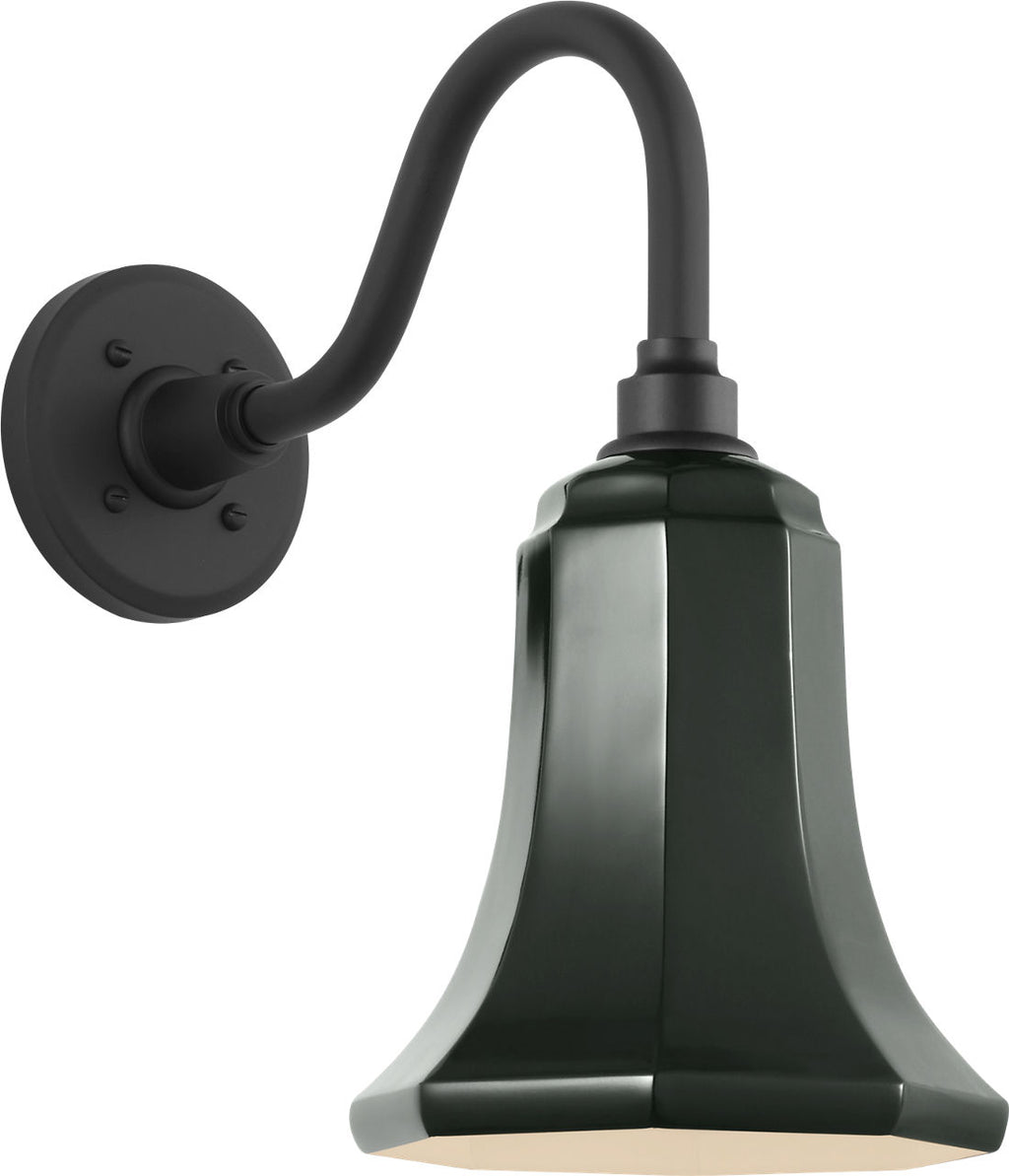 Academy 11" Flynn Barn Light | Matte Black | 7.5 | 7.5" Green Savannah Shade