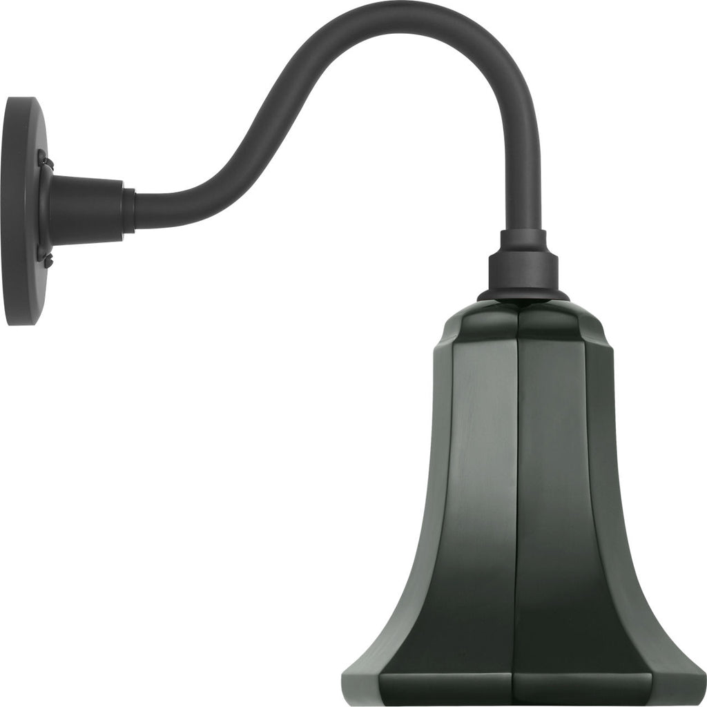 Academy 11" Flynn Barn Light | Matte Black | 7.5 | 7.5" Green Savannah Shade