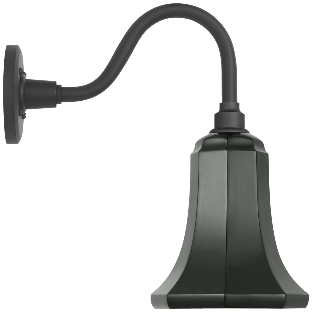 Academy 11" Flynn Barn Light | Matte Black | 7.5 | 7.5" Green Savannah Shade