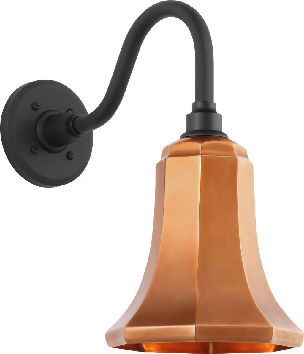 Academy 11" Flynn Barn Light | Matte Black | 7.5 | 7.5" Soft Copper Savannah Shade