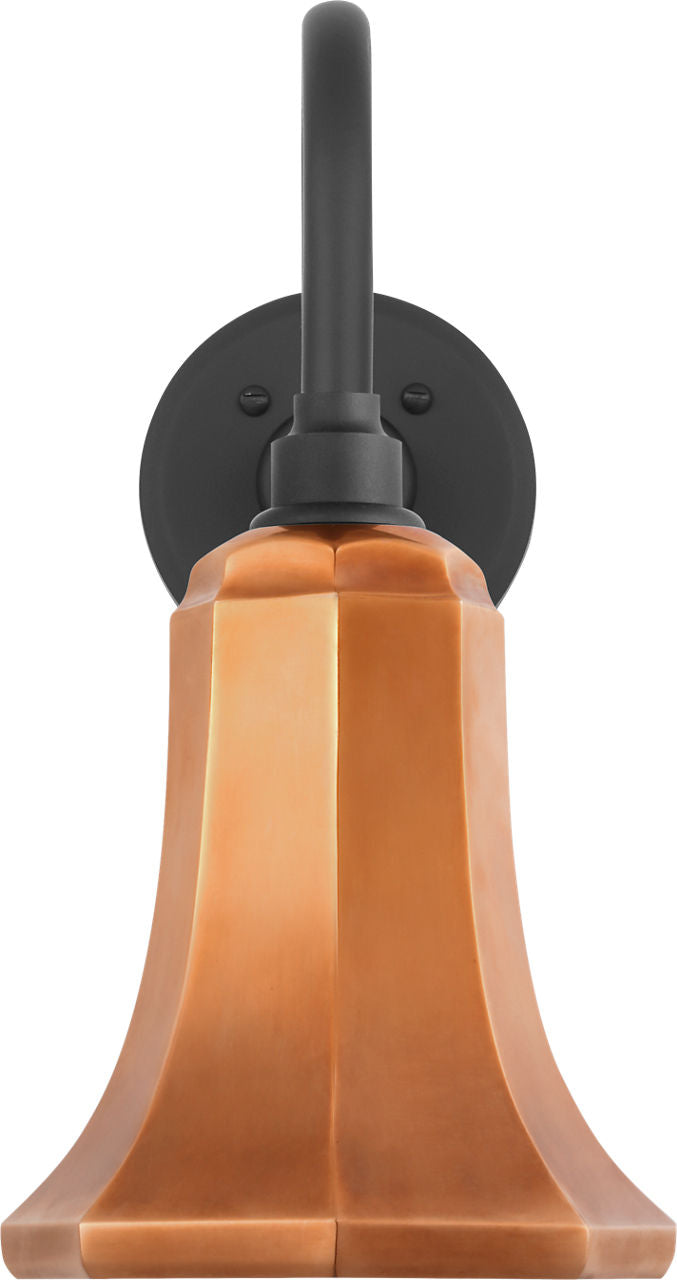 Academy 11" Flynn Barn Light | Matte Black | 7.5 | 7.5" Soft Copper Savannah Shade